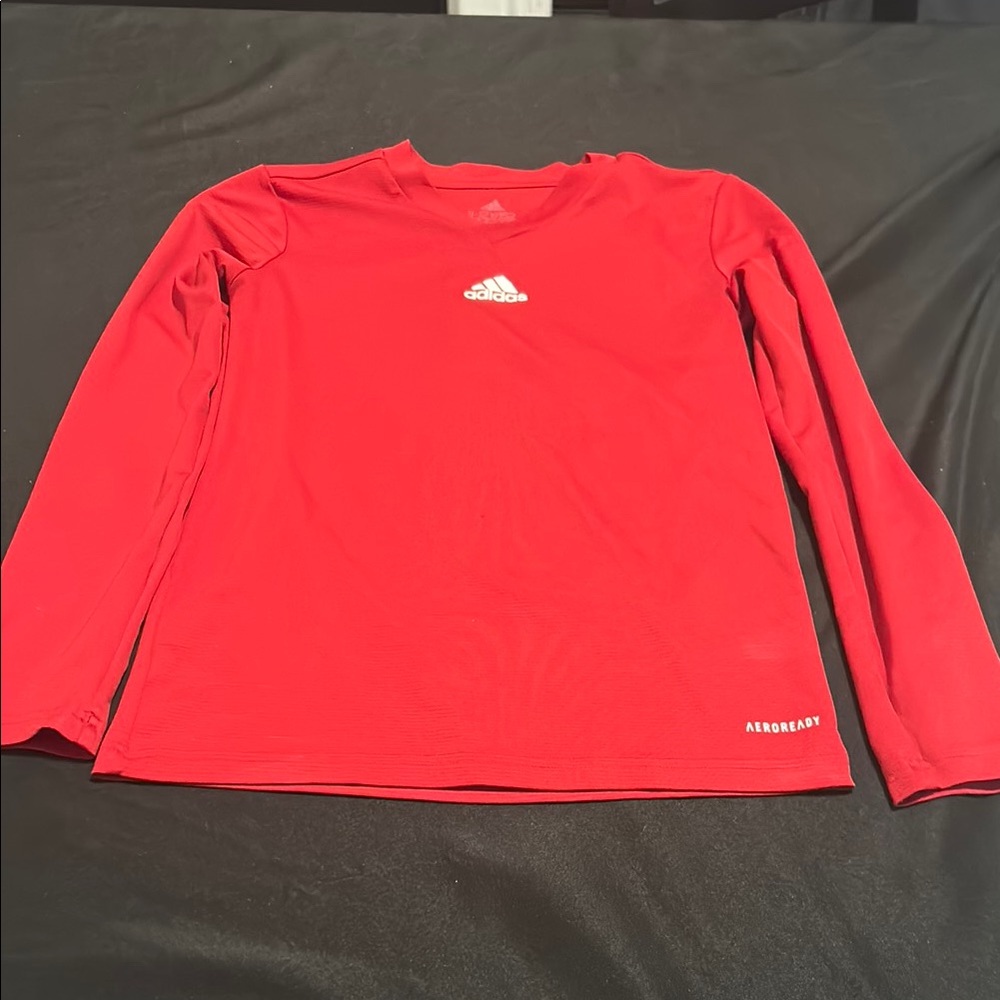 Adidas Jr Team Base Tee Red base layer long sleeve Boys 11-12Y Aeroready